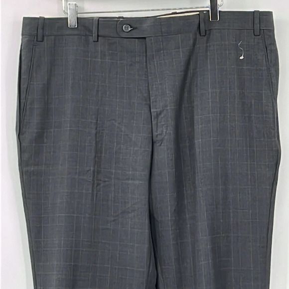 JB Britches Torino Pants in Grey Flat Front Wool Blend Unhemmed - NWOT -Size 40R - Picture 2 of 7
